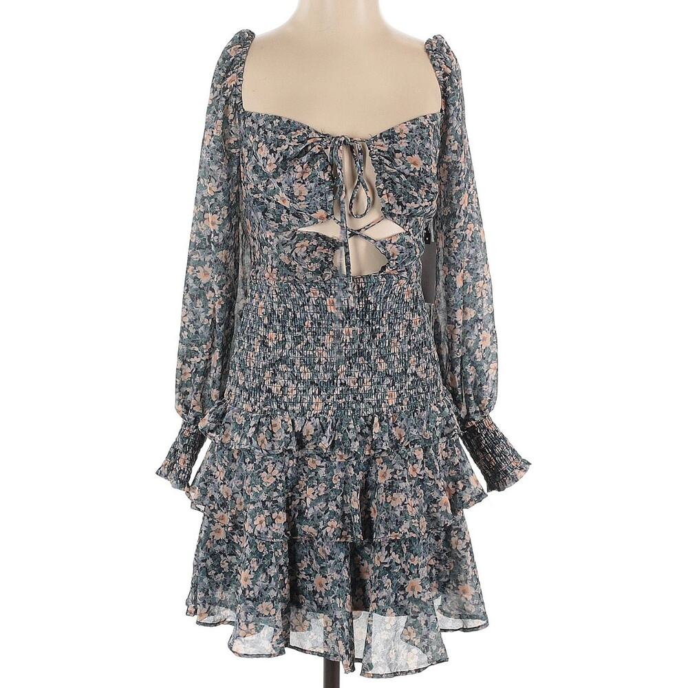ASTR the Label NWT (org $ 138) | Marietta blue peach floral Mini Dress | size XS